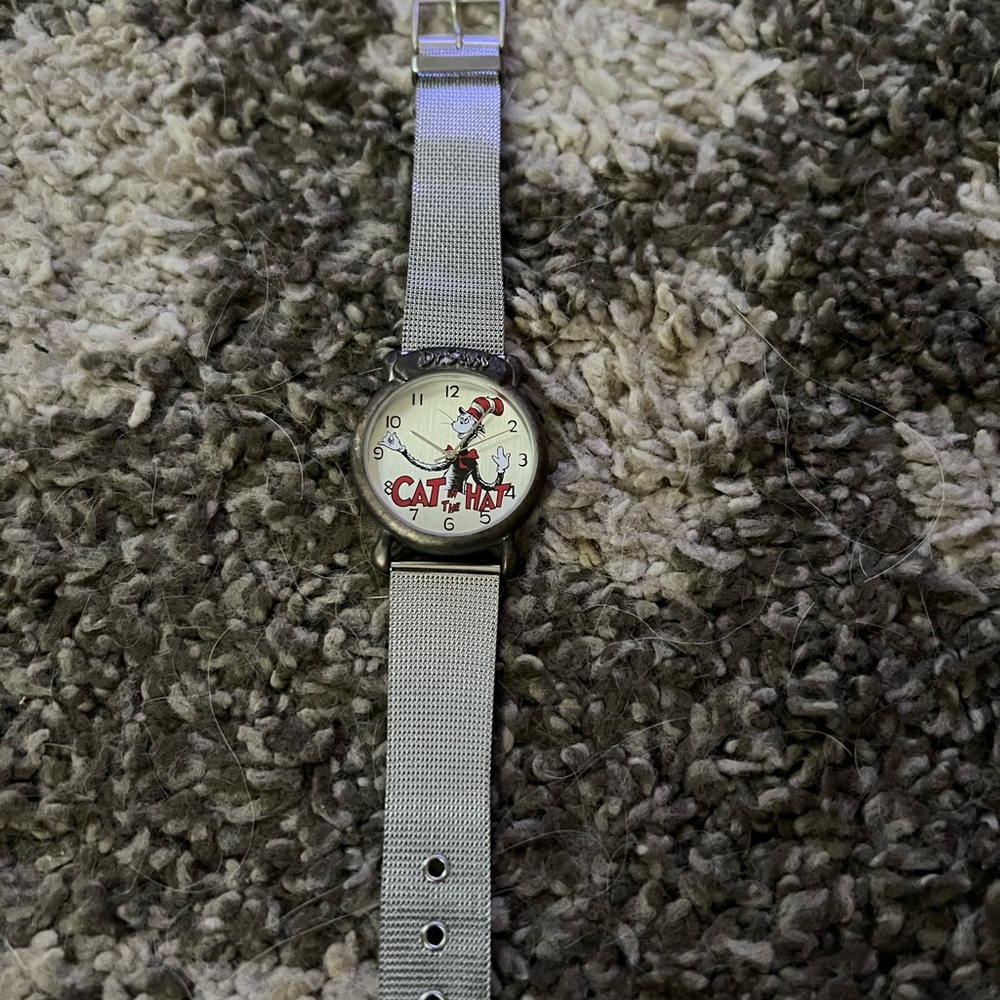 Cat in the Hat Silver Watch